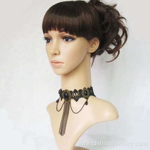 Handmade Lace Chokers Customized Chain Stone Choker Necklace